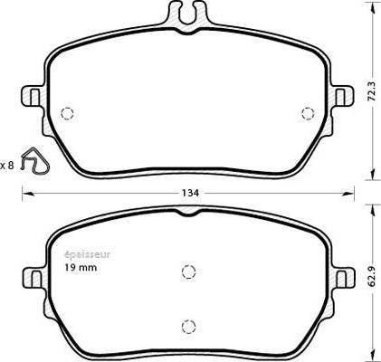 MGA 1324 - Гальмівні колодки, дискові гальма autozip.com.ua