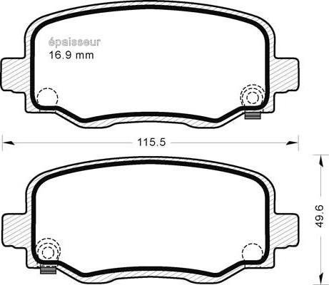 Jeep K68273101AC - Гальмівні колодки, дискові гальма autozip.com.ua