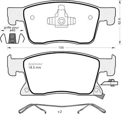 MGA 1226 - Гальмівні колодки, дискові гальма autozip.com.ua