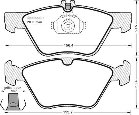 Chrysler K05139218AB - Гальмівні колодки, дискові гальма autozip.com.ua