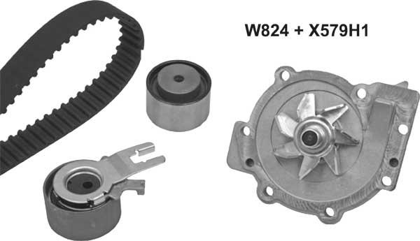 MGA 824K1 - Водяний насос + комплект зубчатого ременя autozip.com.ua