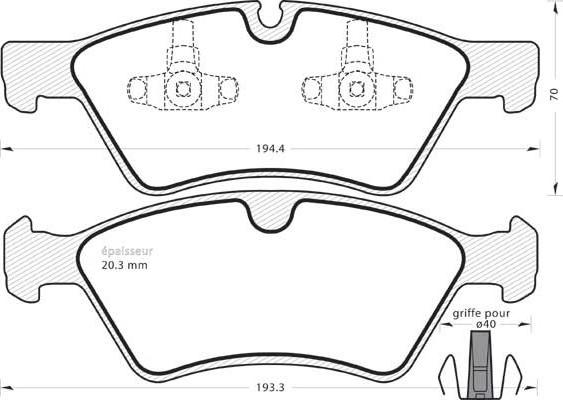 HP 7711 - Гальмівні колодки, дискові гальма autozip.com.ua