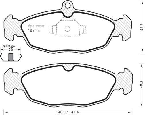 FERRON TOP04020097 - Гальмівні колодки, дискові гальма autozip.com.ua