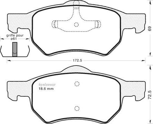 Frigair PA01057 - Гальмівні колодки, дискові гальма autozip.com.ua