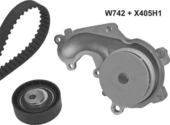 MGA 742K1 - Водяний насос + комплект зубчатого ременя autozip.com.ua