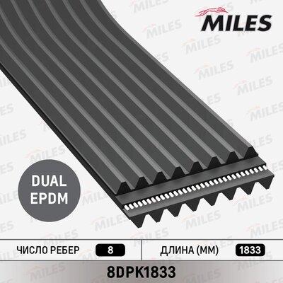 Miles 8DPK1833 - Поліклиновий ремінь autozip.com.ua