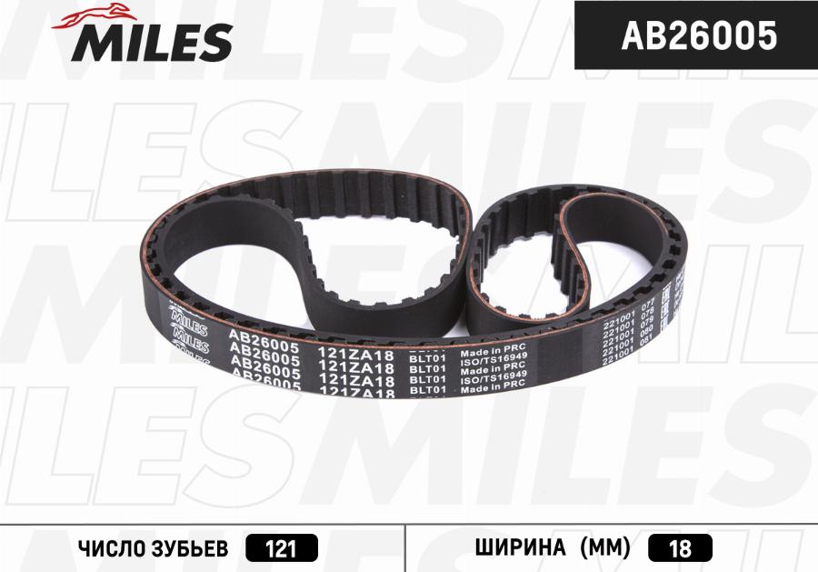 Miles AB26005 - Ремінь ГРМ autozip.com.ua
