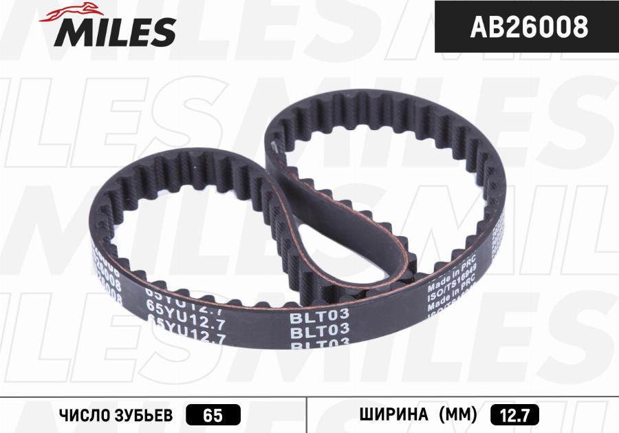 Miles AB26008 - Ремінь ГРМ autozip.com.ua