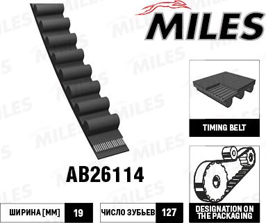 Miles AB26114 - Ремінь ГРМ autozip.com.ua