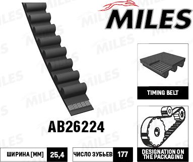 Miles AB26224 - Ремінь ГРМ autozip.com.ua