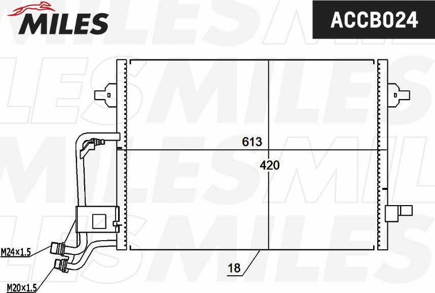 Miles ACCB024 - Конденсатор, кондиціонер autozip.com.ua