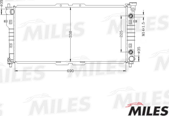 Miles ACRB168 - Радіатор, охолодження двигуна autozip.com.ua