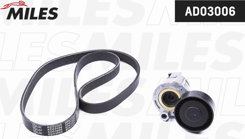Miles AD03006 - Поликлиновий ремінний комплект autozip.com.ua