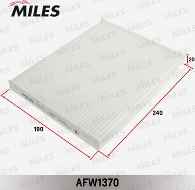Miles AFW1370 - Фільтр, повітря у внутрішній простір autozip.com.ua