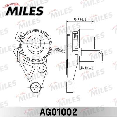 Miles AG01002 - Натяжний ролик, ремінь ГРМ autozip.com.ua