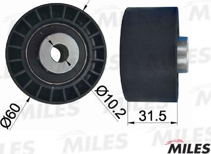 Miles AG02079 - Паразитний / Провідний ролик, зубчастий ремінь autozip.com.ua
