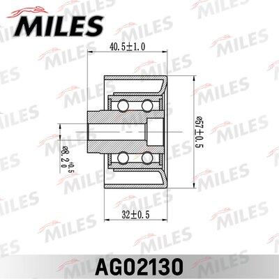 Miles AG02130 - Паразитний / Провідний ролик, зубчастий ремінь autozip.com.ua