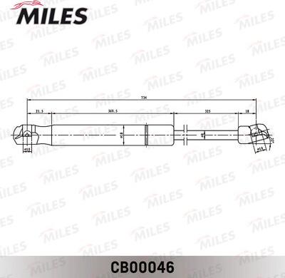 Miles CB00046 - Газова пружина, капот autozip.com.ua