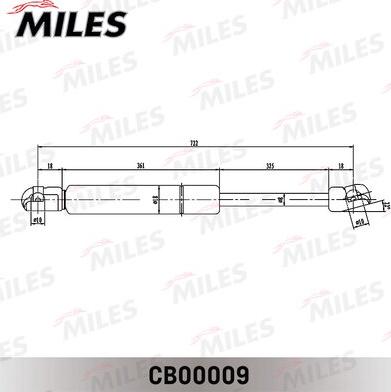 Miles CB00009 - Газова пружина, капот autozip.com.ua