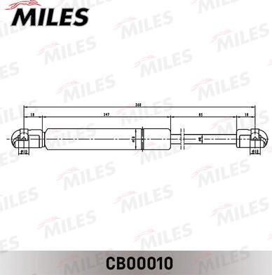 Miles CB00010 - Газова пружина, кришка багажник autozip.com.ua