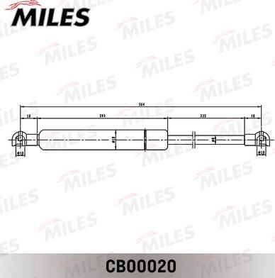 Miles CB00020 - Газова пружина, капот autozip.com.ua