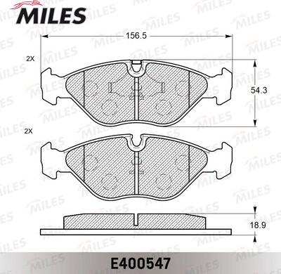  Miles E400547 - Гальмівні колодки, дискові гальма autozip.com.ua