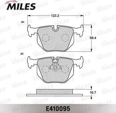 Miles E410095 - Гальмівні колодки, дискові гальма autozip.com.ua