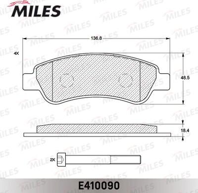 Miles E410090 - Гальмівні колодки, дискові гальма autozip.com.ua