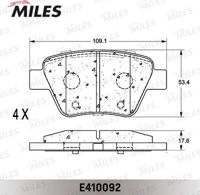 Miles E410092 - Гальмівні колодки, дискові гальма autozip.com.ua