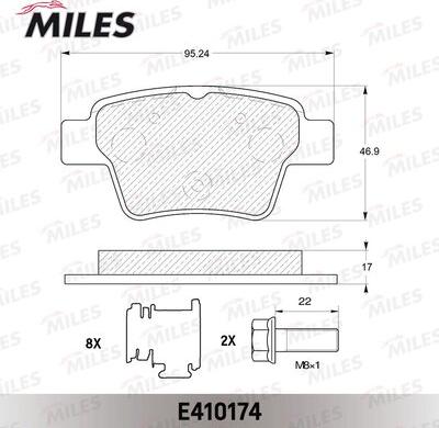 Miles E410174 - Гальмівні колодки, дискові гальма autozip.com.ua