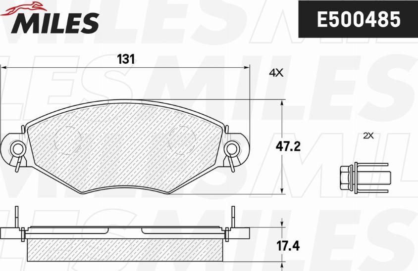 Miles E500485 - Гальмівні колодки, дискові гальма autozip.com.ua