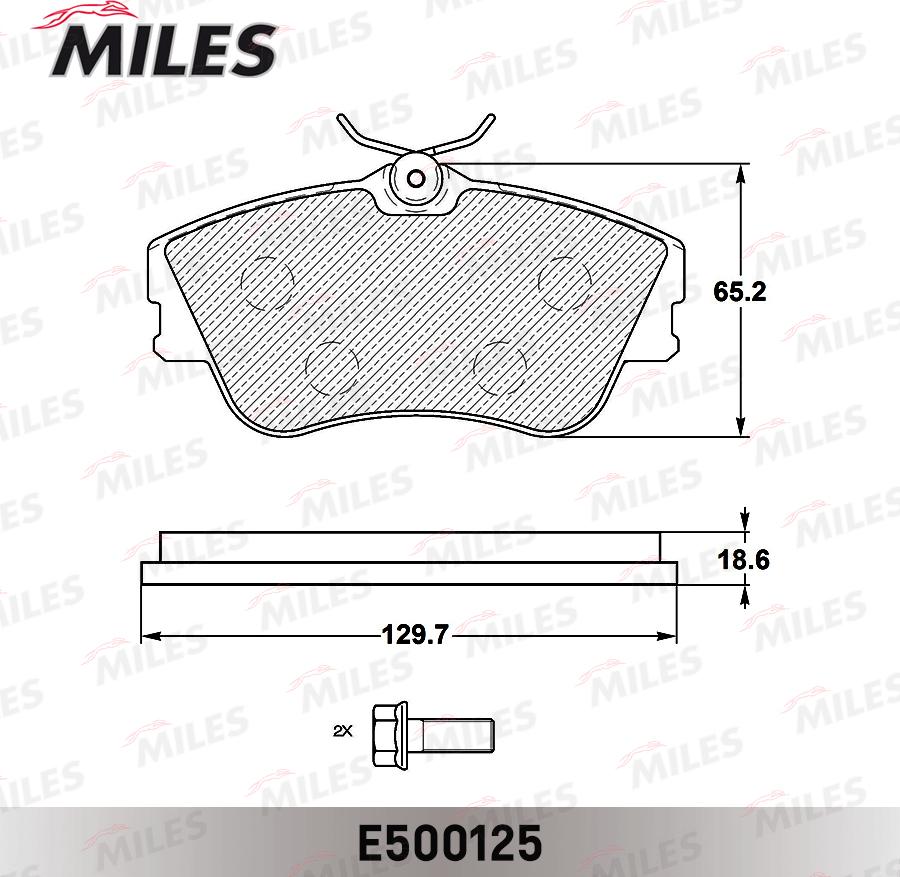 Miles E500125 - Гальмівні колодки, дискові гальма autozip.com.ua