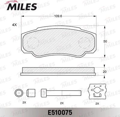 Miles E510075 - Гальмівні колодки, дискові гальма autozip.com.ua