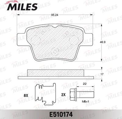 Miles E510174 - Гальмівні колодки, дискові гальма autozip.com.ua