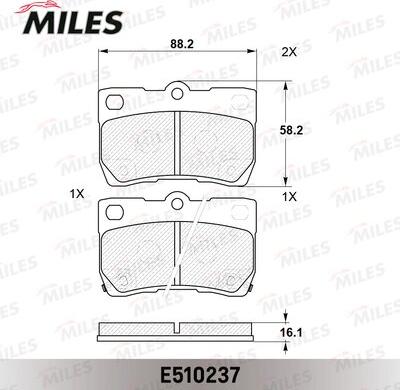 Miles E510237 - Гальмівні колодки, дискові гальма autozip.com.ua
