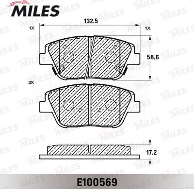 Miles E100569 - Гальмівні колодки, дискові гальма autozip.com.ua