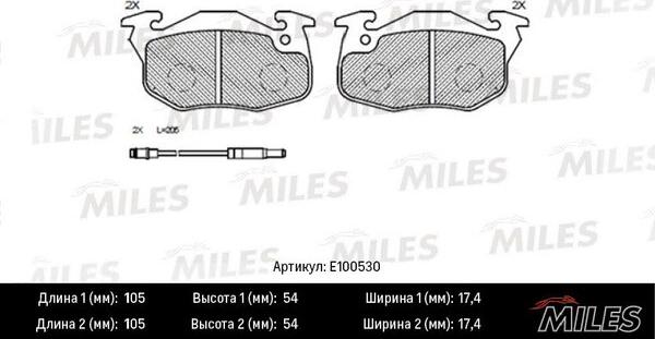Miles E100530 - Гальмівні колодки, дискові гальма autozip.com.ua