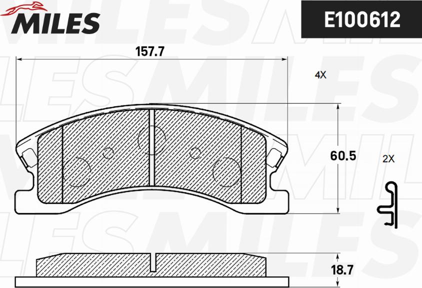 Miles E100612 - Гальмівні колодки, дискові гальма autozip.com.ua