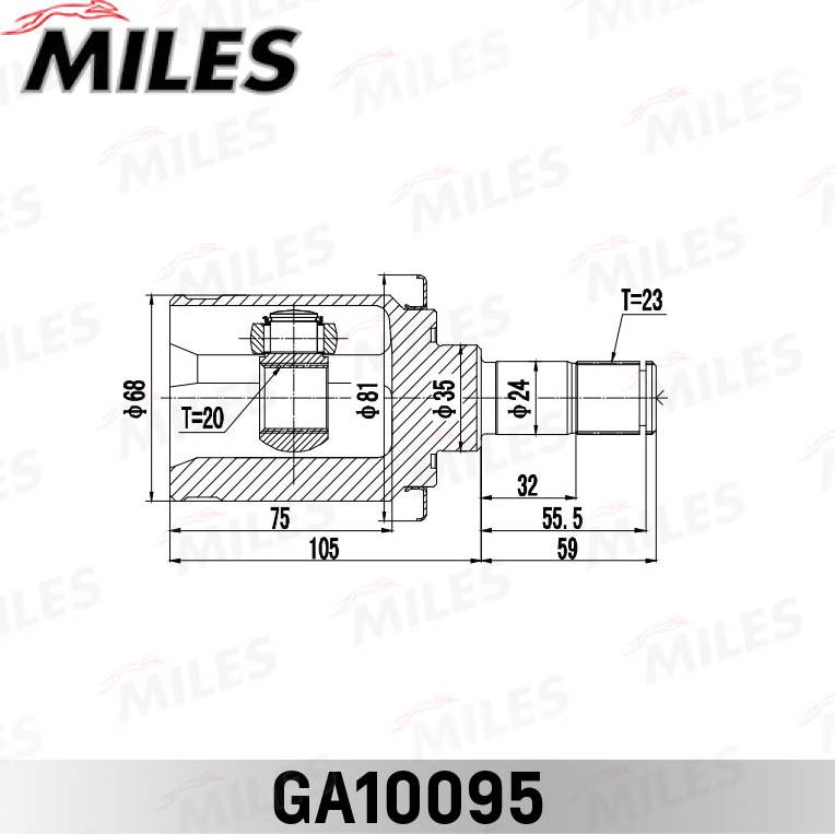 Miles GA10095 - Шарнір, ШРУС, приводний вал autozip.com.ua
