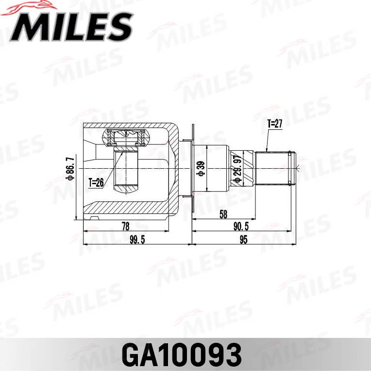 Miles GA10093 - Шарнір, ШРУС, приводний вал autozip.com.ua