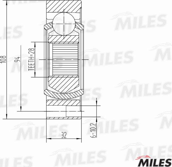 Miles GA10040 - Шарнір, ШРУС, приводний вал autozip.com.ua