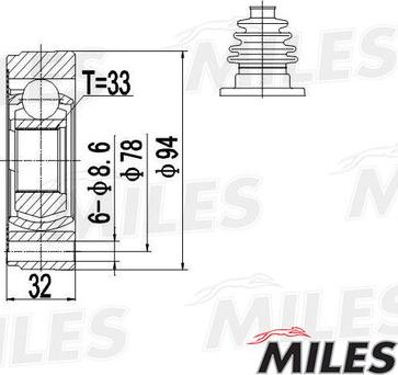 Miles GA10054 - Шарнір, ШРУС, приводний вал autozip.com.ua