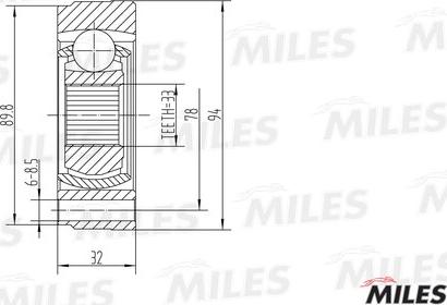 Miles GA10006 - Шарнір, ШРУС, приводний вал autozip.com.ua