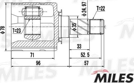 Miles GA10023 - Шарнір, ШРУС, приводний вал autozip.com.ua