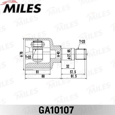 Miles GA10107 - Шарнір, ШРУС, приводний вал autozip.com.ua