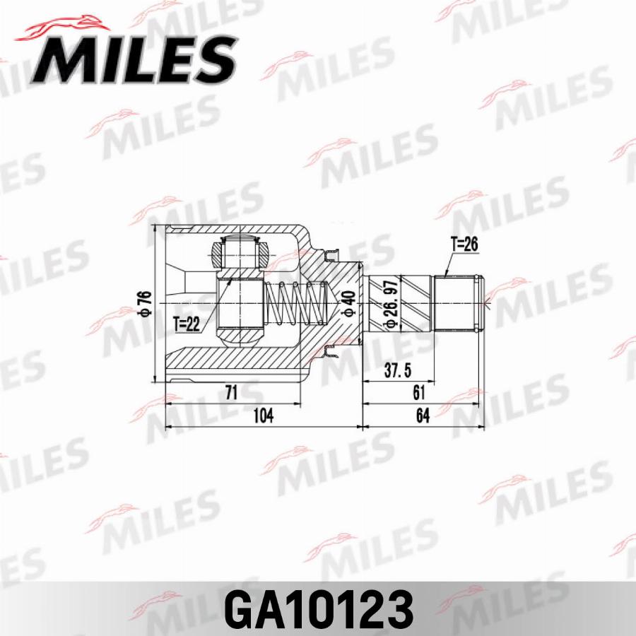 Miles GA10123 - Шарнір, ШРУС, приводний вал autozip.com.ua