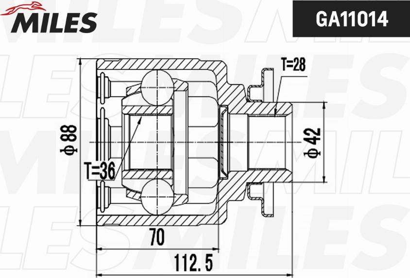 Miles GA11014 - Шарнір, ШРУС, приводний вал autozip.com.ua