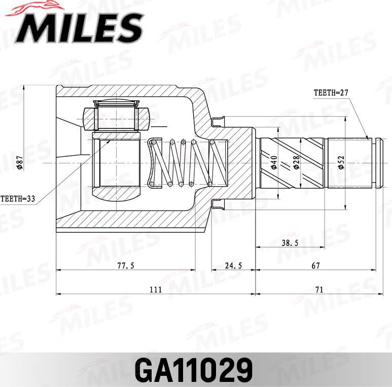 Miles GA11029 - Шарнір, ШРУС, приводний вал autozip.com.ua