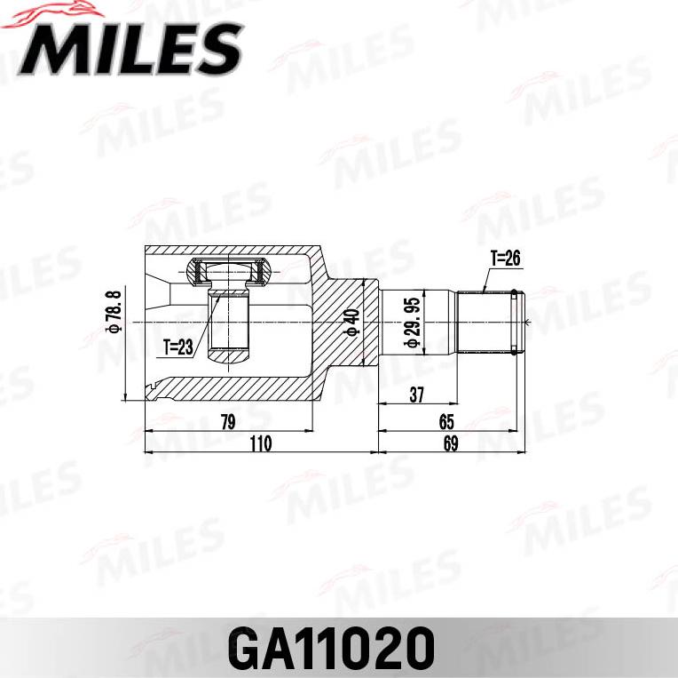 Miles GA11020 - Шарнір, ШРУС, приводний вал autozip.com.ua
