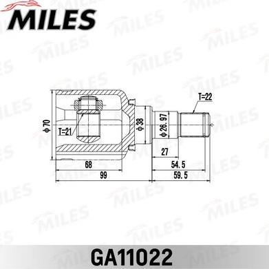Miles GA11022 - Шарнір, ШРУС, приводний вал autozip.com.ua